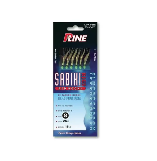 P-Line Sabiki Rig w/ Mylar Fluorocarbon, Red Hook
