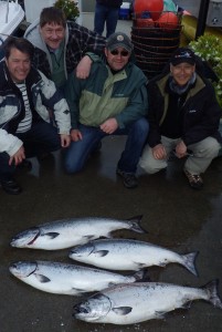 Guests from the Pacific Angler Salmon Course with a good haul.