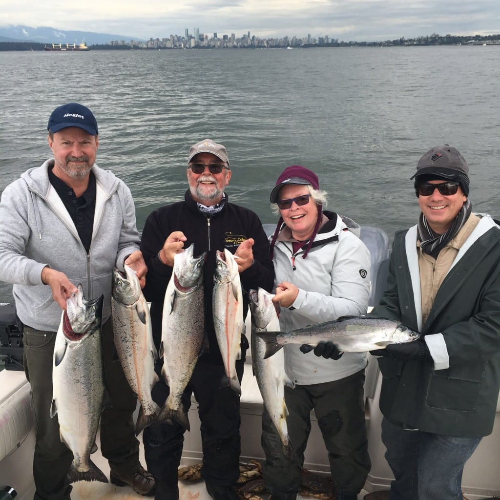 Mastering Local Saltwater Salmon Students on a successful day on the water.