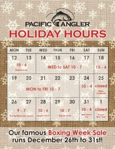 Pacific Angler Holiday Hours 2016