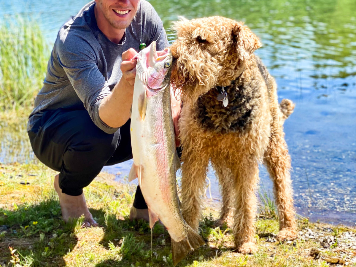 lake_fishing_Sterling_rainbow_with_dog